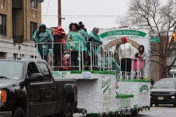 DLEACS float in the St. Patrick Day parade